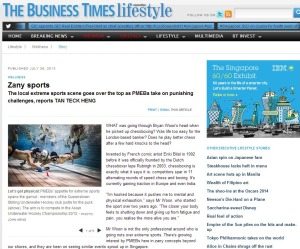 The Business Times, 26 July 2013, Zany sports by TAN TECK HENG